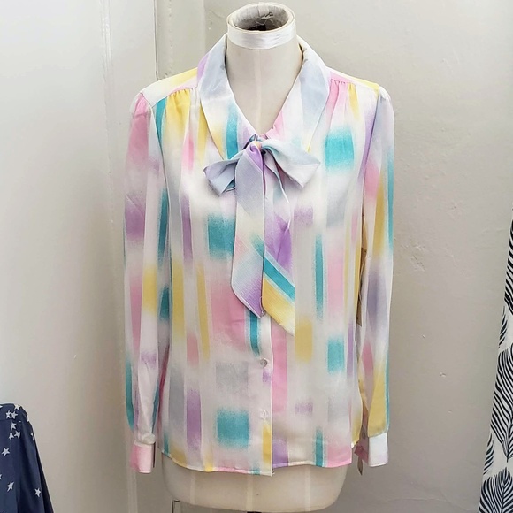 Host Pick! Vintage Tie-Neck Blouse - Picture 2 of 3